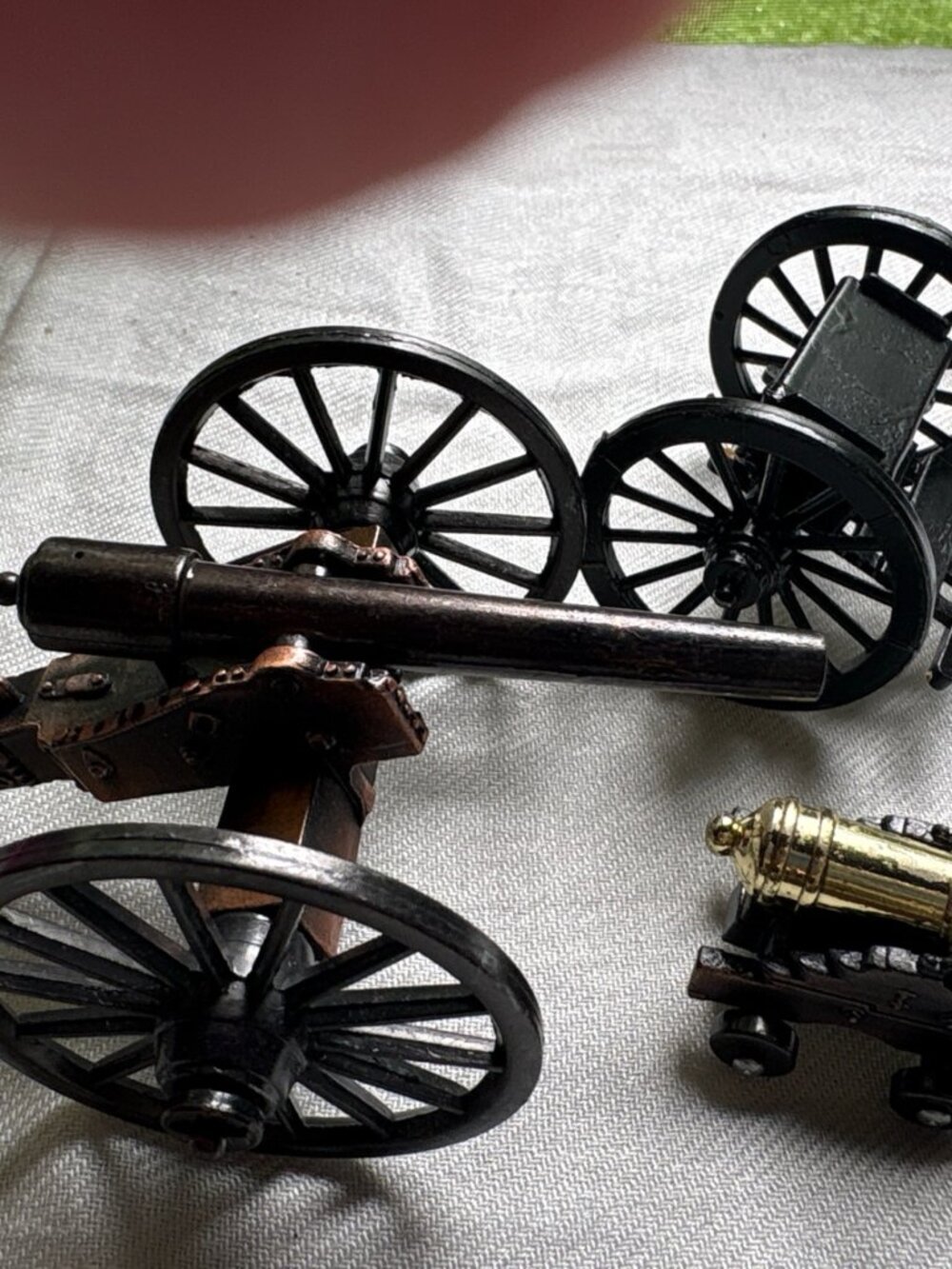 Vintage Civil War Style Cannon Figurines Set of 3 Miniature Decorative Cannons - Picture 3 of 10